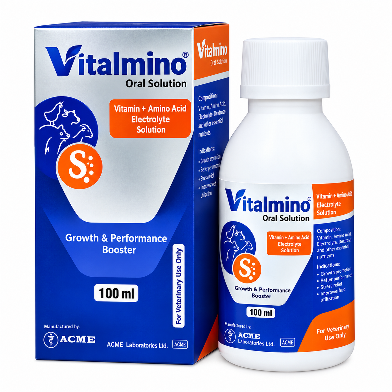 ভাইটাল অ্যামাইনো ফোর্ট ভেট ১০০ মিলি (Vitalamino Forte Vet